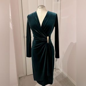 Green Calvin Klein Velvet Dress
